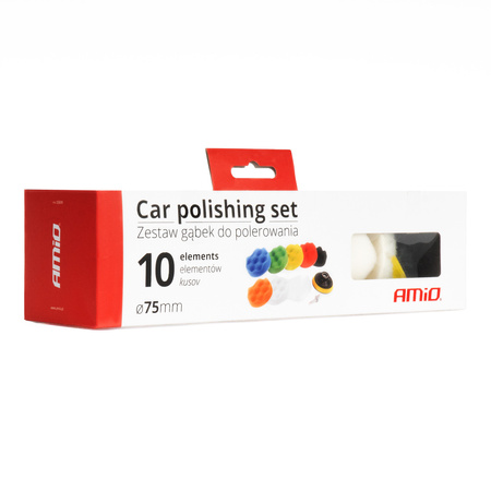 Zestaw gąbek do polerowania gąbki polerskie 8 el.+ dysk 80 mm + adapter M14 AMIO-03699
