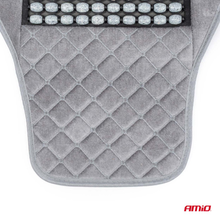 Mata na siedzenie fotel koralikowa szara koraliki do samochodu 45x120cm CSM-17 AMIO-04430