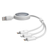 Kabel 3w1 Baseus Free2Draw USB do M+L+C 100W, 1,1 m (biały)