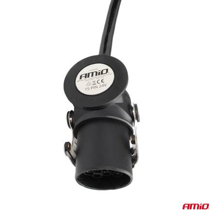 Przewód spiralny naczepy TIR 2x 15 PIN 5m 24V AMIO-04382