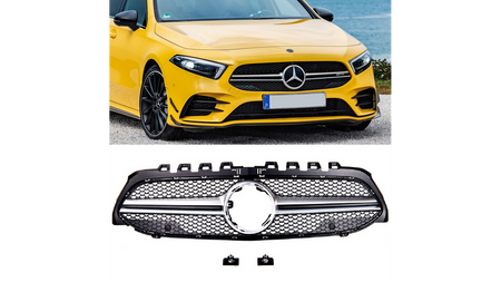 Grill sportowy Matt Silver A-Type MERCEDES A-Class V177 W177 2018-obecnie
