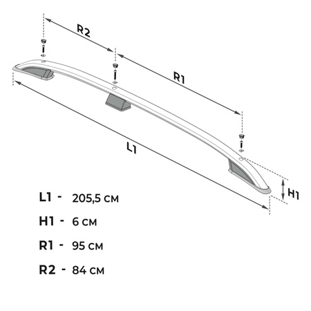 Relingi dachowe Renault Kangoo II FW/KW L2 | Maxi 2008-2022 Srebrny LONG
