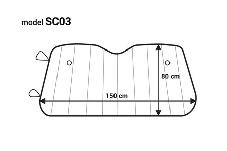 Osłona na szybę 150x80cm przeciwsłoneczna przeciwszronowa AMIO-01533