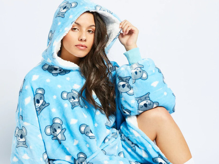 BLUZOKOC KOALA PONCZO BLUZA Z KAPTUREM KIESZEŃ KANGUR POLAR OVERSIZE 100% POLIESTER DLA MŁODZIEŻY DOROSŁYCH