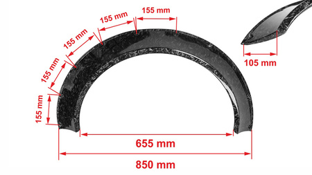 Poszerzenia nadkoli Forged Carbon Look Big 4szt.