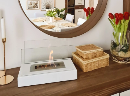 Biokominek wolnostojący Home biały strukturalny mat