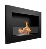 Biokominek 650x400 Slim Czarny z szybą