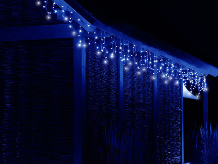LAMPKI ZEWNĘTRZNE SOPLE 500 LED NIEBIESKIE 20M EFEKT FLASH KURTYNA GIRLANDA OŚWIETLENIE ŚWIĄTECZNE