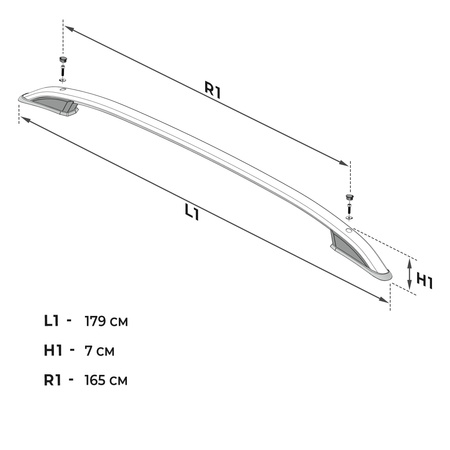 Relingi dachowe Ford Transit Courier II V769  2023- Czarny