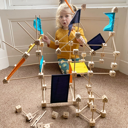 Drewniane klocki konstrukcyjne Mini Trigonos XL - 550 el.