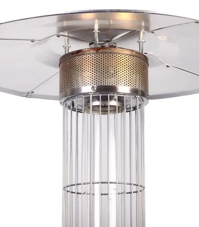 OGRZEWACZ OGRODOWY TARASOWY GAZOWY WYSOKI Z EFEKTEM PŁOMIENIA I OCHRONNĄ OSŁONĄ