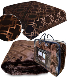 KOC AKRYLOWY TŁOCZONY 160 X 210 CM DOLCE FAR NIENTE W WALIZCE WZÓR GEOMETRYCZNY GRUBY MIĘKKI
