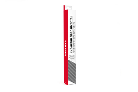 Folia karbonowa carbon 3D srebrna 30cm x 150cm AMIO-02600