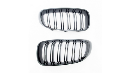 Grill sportowy podwójne żeberka Gloss Black  BMW 1 (F20, F21) Hatchback Facelift 2015-2019