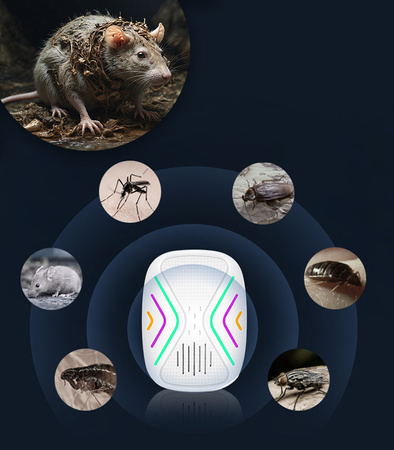ODSTRASZACZ ULTRADŹWIĘKOWY NA GRYZONIE OWADY KUNY SKUTECZNY ODSTRASZACZ PRZECIW SZKODNIKOM ELEKTRYCZNY