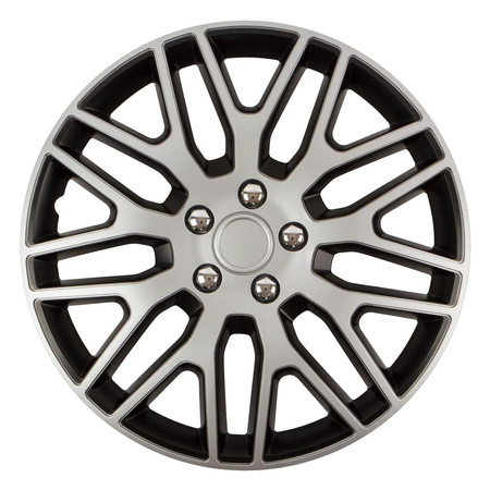 Kołpak samochodowy czarno srebrny ze śrubami chrom Dakar NC 15" cali