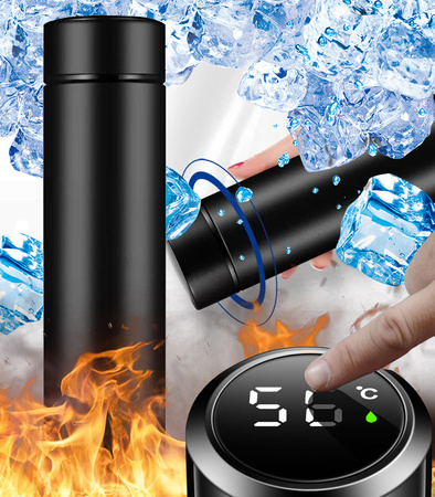 KUBEK TERMICZNY SMART Z WYŚWIETLACZEM LED 500ML TERMOS BIDON
