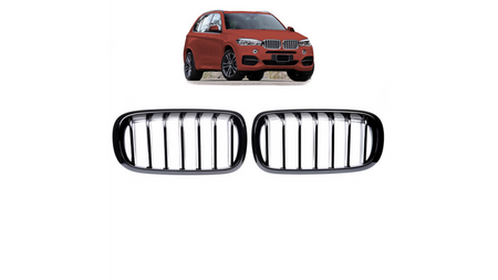 Grill sportowy pojedyncze żeberka Gloss Black BMW X5 F15 F85 X6 F16 F86 2013-2018