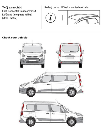 Bagażnik dachowy CRUZ S-FIX Ford Connect II Turneo/Transit