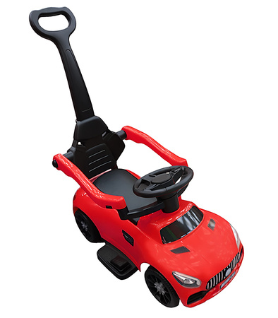JEŹDZIK PCHACZ POJAZD CZERWONY PODNÓŻEK PEDAŁ GAZU DŹWIĘKI UCHWYT NA BATERIE DO ZABAWY JAZDY DLA DZIECI