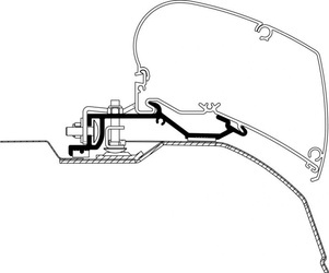 Adapter do montażu markizy na dachu Ducato/Jumper/Boxer.2007 L3H2 3.75m /L4H2 4.0m - Thule