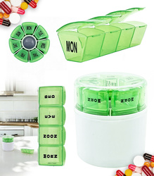 POJEMNIK KASETKA NA LEKI ORGANIZER TYGODNIOWY 7 DNI TYGODNIA OKRĄGŁY