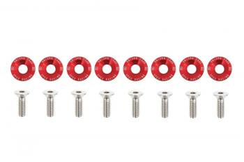 Śrubki z podkładkami uniwersalne JDM 6mm red