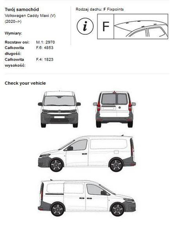 Platforma bagażowa bagażnik dachowy VW Caddy MAXI