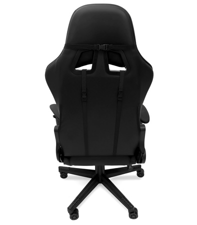 FOTEL GAMINGOWY Z PODNÓŻKIEM CZARNY KUBEŁKOWY PIKOWANY BIUROWY MASAŻER GRACZA OBROTOWY NOWOCZESNY DLA GRACZA