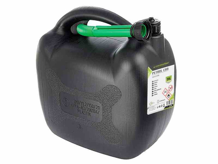 Kanister plastikowy na paliwo, 20L, owalny, czarny