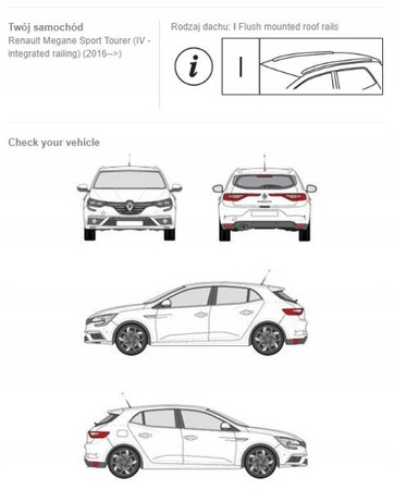Bagażnik dachowy belki Renault Megane Sport IV