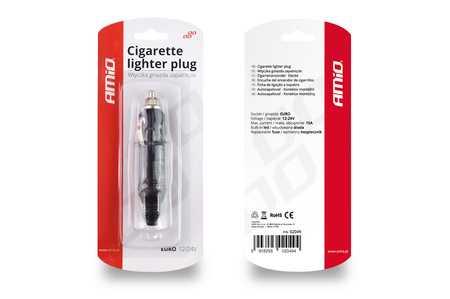 Wtyczka gniazda zapalniczki EURO 12V 24V AMIO-02049