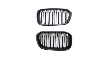 Grill sportowy podwójne żeberka Matt Black  BMW 1 (F20, F21) Hatchback Facelift 2015-2019