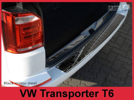 Nakładka na zderzak tylny VOLKSWAGEN TRANSPORTER T6 FURGON (Czarna-Lustro)
