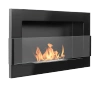 Biokominek wiszący z szybą  650x400 czarny połysk