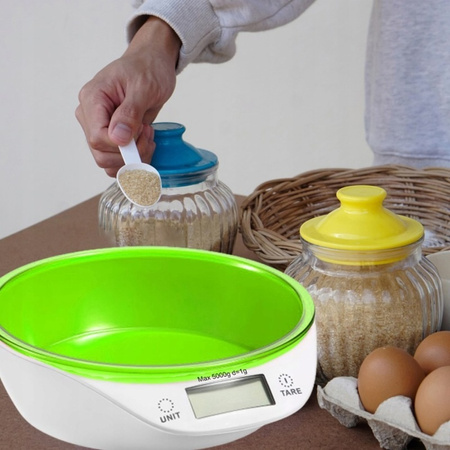 ELEKTORNICZNA WAGA KUCHENNA Z MISKĄ WYŚWIETLACZ LCD 5KG