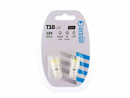 Żarówka VISION W5W (T10) 12V 1x COB LED, biała, 2 szt.