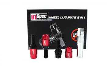 Śruby do kół D1Spec Heptagon 2w1 Stal 14x1.5 Red