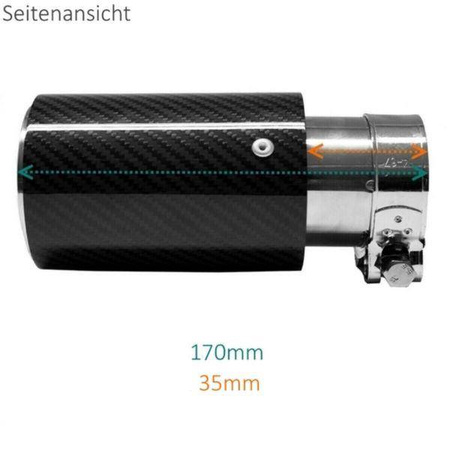 KONCÓWKA BMW CARBON FI 90 MM IN 63MM NO LOGO
