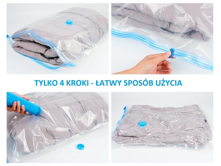 WORKI PRÓŻNIOWE NA UBRANIA 110 x 110 Z POMPKĄ W ZESTAWIE 12 SZT. HERMETYCZNE WIELORAZOWE