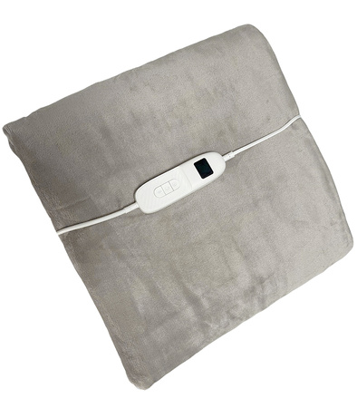 KOC ELEKTRYCZNY GRZEJĄCY 180 X 160 DUŻY MIĘKKI CIEPŁY BEŻOWY Z PILOTEM DWUOSOBOWY Z TIMEREM