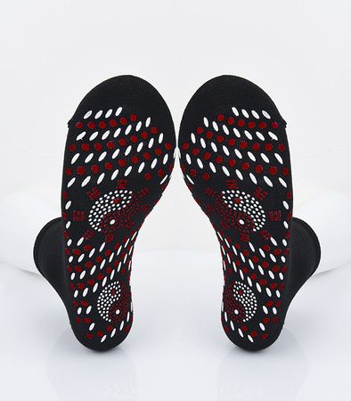 SKARPETY GRZEJĄCE CZARNE Z WYPUSTKAMI POBUDZAJĄCE KRĄŻENIE MASAŻ STÓP