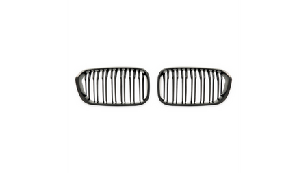 Grill sportowy podwójne żeberka Matt Black  BMW 1 (F20, F21) Hatchback Facelift 2015-2019
