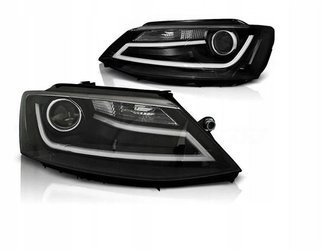 Lampy Reflektory Vw Jetta VI 11- black led drl