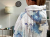 BLUZOKOC NIEBIESKI OMBRE PONCZO BLUZA Z KAPTUREM KIESZEŃ KANGUR POLAR OVERSIZE 100% POLIESTER DLA MŁODZIEŻY DOROSŁYCH