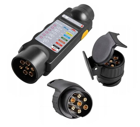 Tester Gniazda Przyczepy 12V 2 Adaptery 7 13 Pin