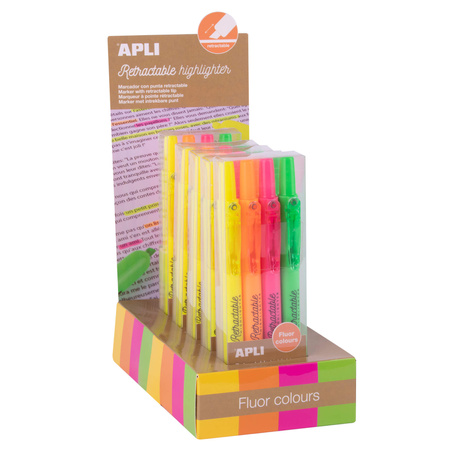 Zakreślacze wysuwane Apli Kids - 4 fluorescencyjne kolory
