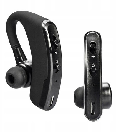 ZESTAW SŁUCHAWKOWY BLUETOOTH SŁUCHAWKA BEZPRZEWODOWA DO UCHA ŁADOWANIE USB