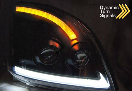 Lampy przednie TOYOTA LAND CRUISER 120 03-09 BLACK