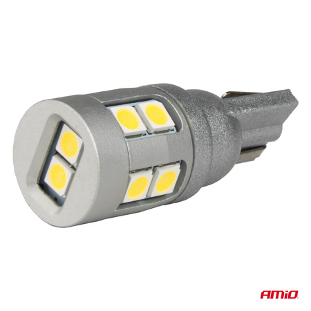 Żarówki LED CANBUS T10 W5W 12 SMD 3030 White 12V 24V AMIO-04243